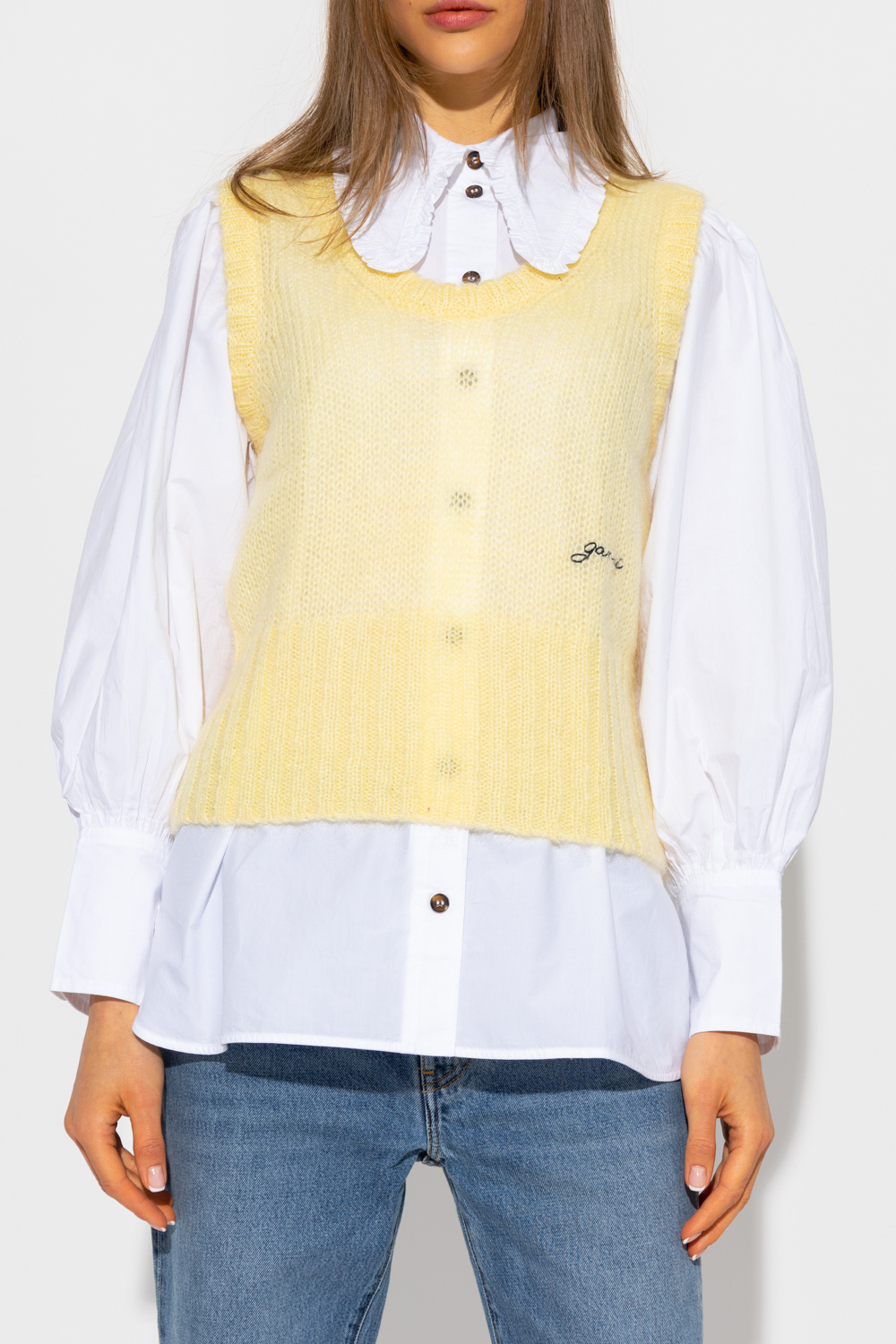 【関税＆送料込み】Ganni Jackets And Vests Leopard Leopard Tie String Vest | GANNI US